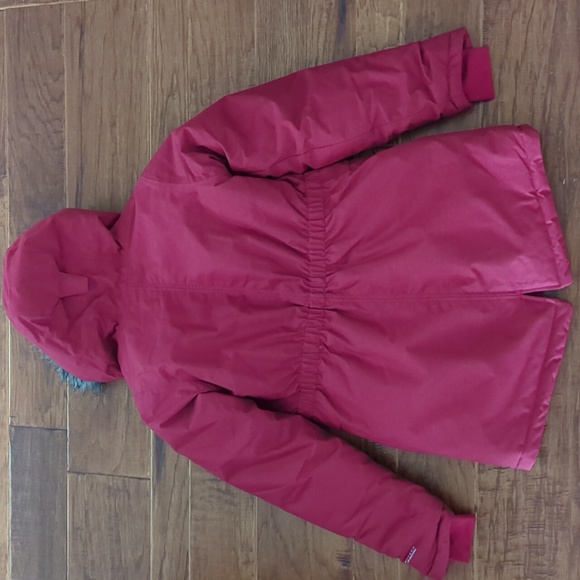 Columbia Omniheat Warm Winter Faux Fur Hooded Coat Red Large - Picture 6 of 9